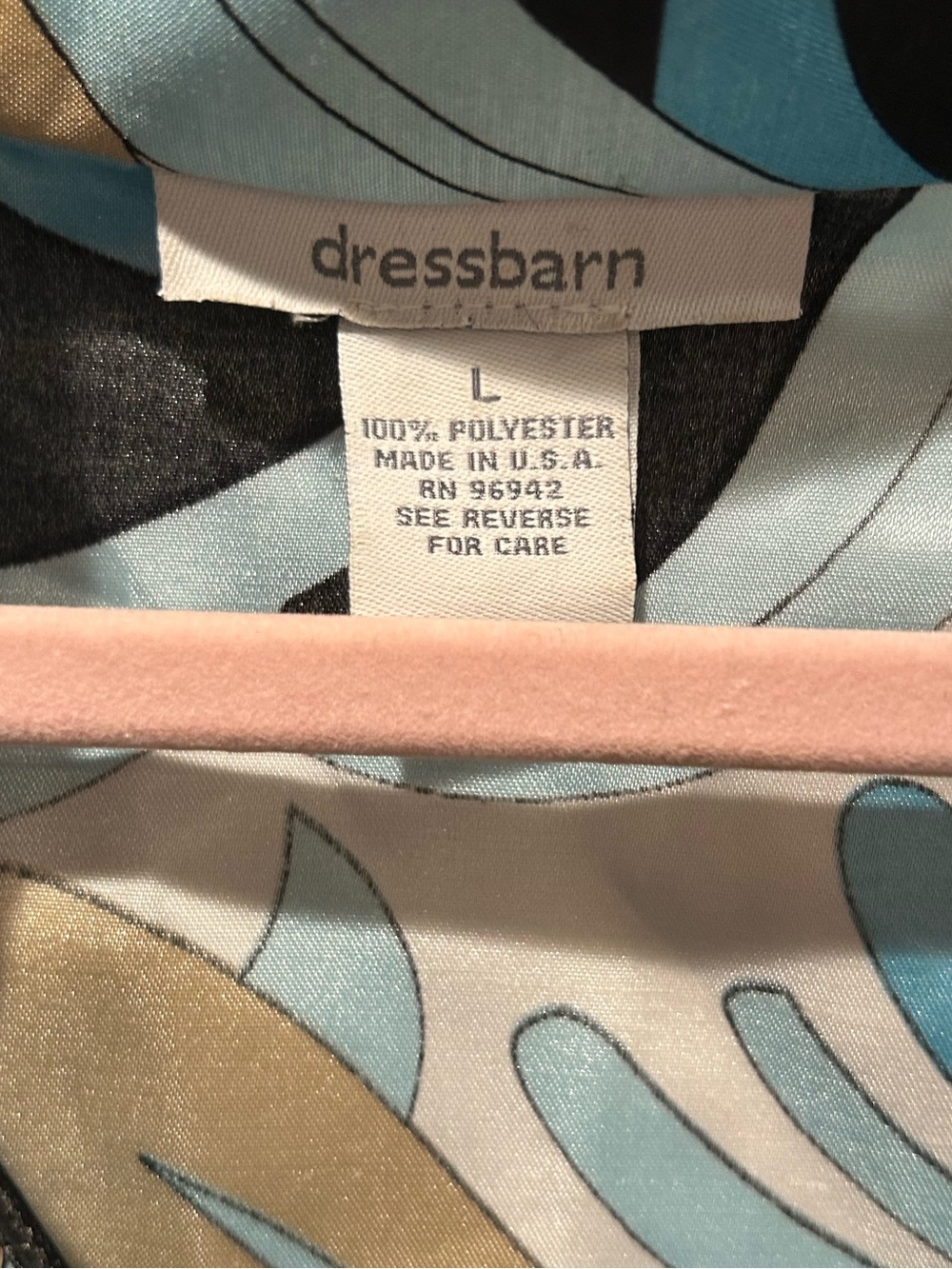 Dressbarn Vintage Y2K Swirl Print Short Sleeve Button Front Top Large - Picture 3 of 3